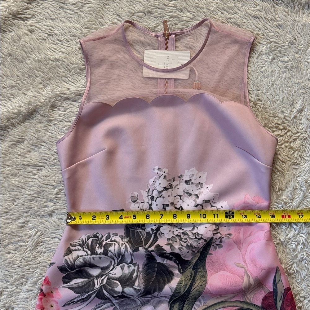 NWT TED BAKER  Arionah Palace Gardens Scallop Dusty Pink dress size 3, size US 8 - Picture 9 of 16